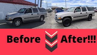 Suburban Overland Build | Before and After | 33' Tires | 2' Lift | #overlanding #4x4camper #vanlife