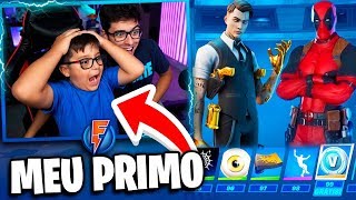 DEI O NOVO PASSE DE BATALHA PRO MEU PRIMINHO NO FORTNITE!