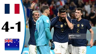 Olivier Giroud France vs Australia 4-1 All Goals \& Highlights FIFA WORLD CUP 2022