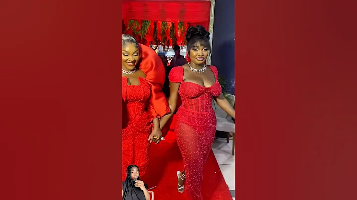 Mercy Aigbe and Payaya Ex in matching red outfits for a movie premiere #shorts #mercyaigbe #foryou