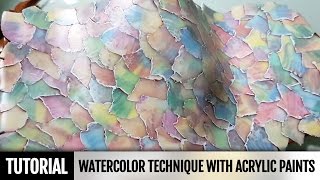 DIY Unique video! How to make Polymer clay Watercolor technique with acrylic paints. Video Tutorial