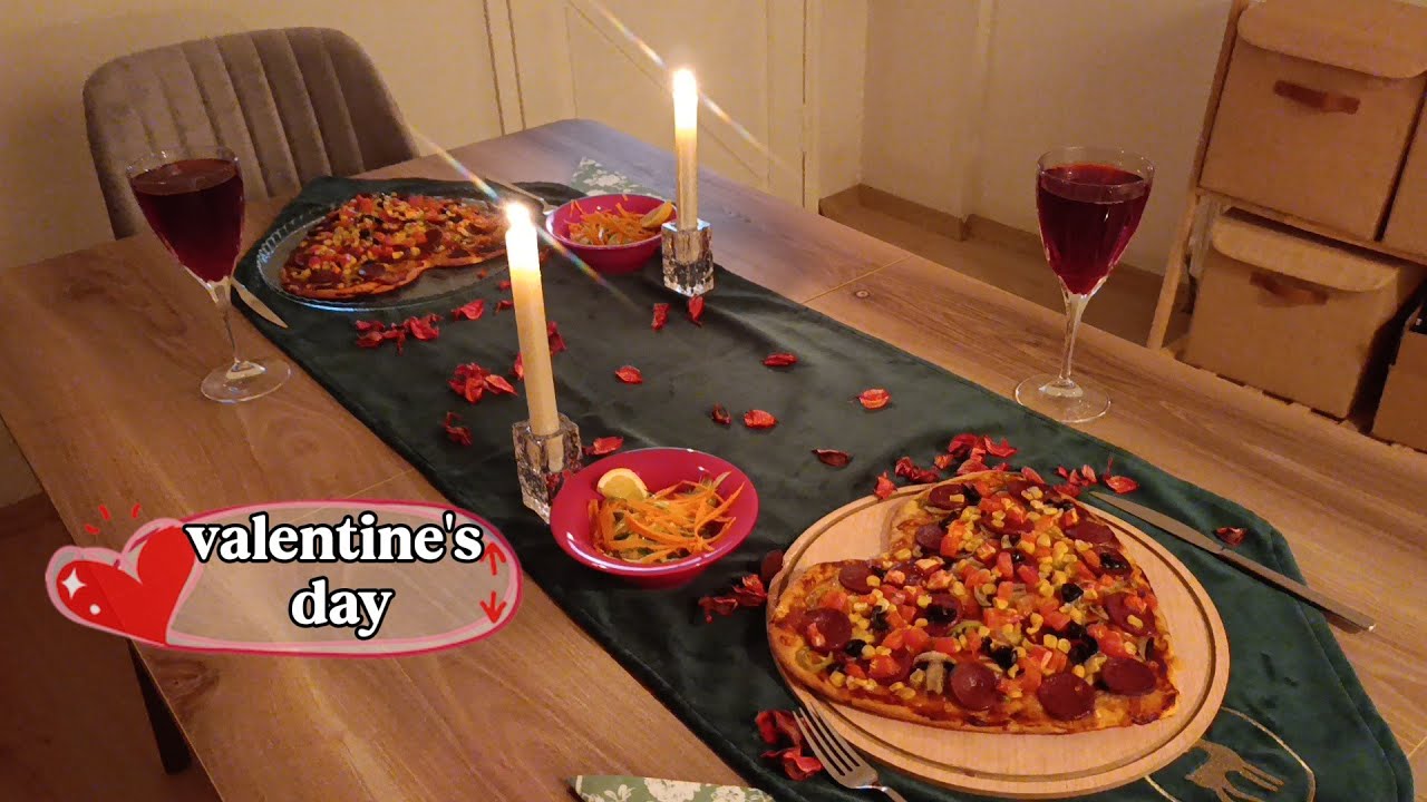 Меню на День святого Валентина дома ❤️ Романтический тихий влог ✨ Пицца-сердце и простой торт