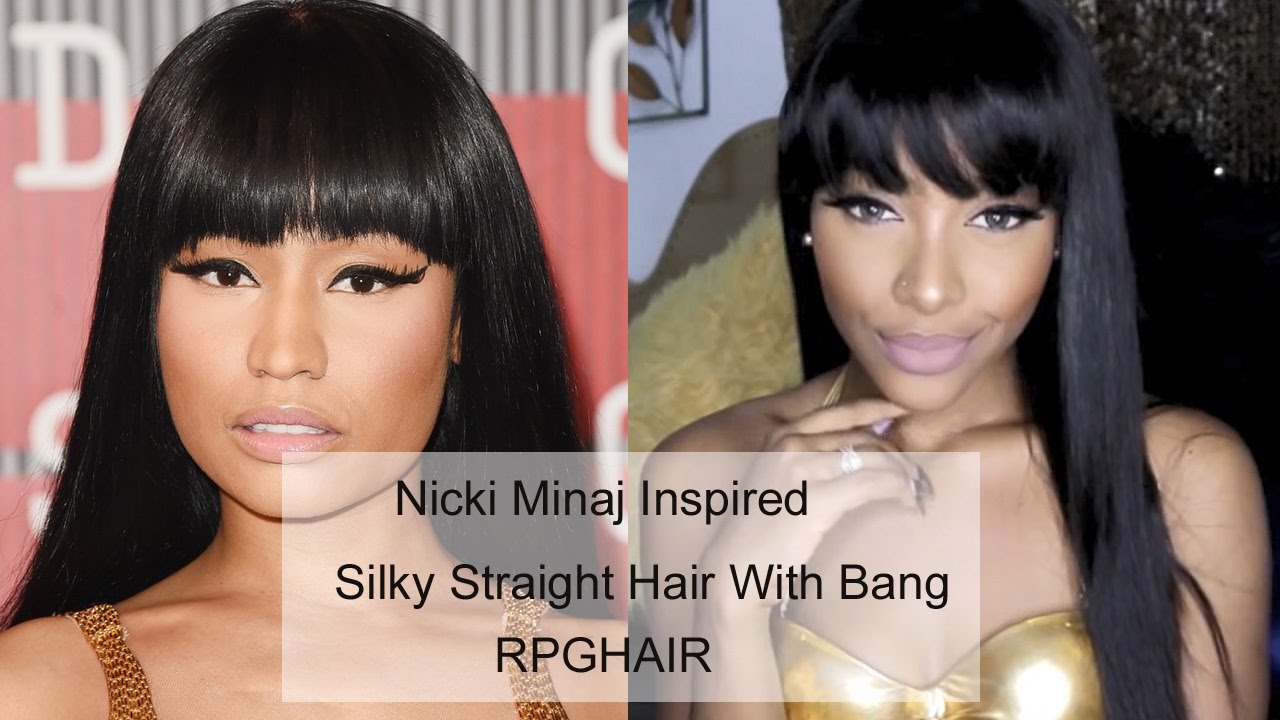 nicki minaj hairstyles with bangs