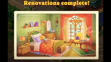 Manor Matters Bedroom Renovations Complete HD | walkthrough | android | ios | bed, chair, table