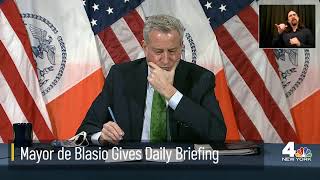 NYC Mayor De Blasio Holds Daily Briefing