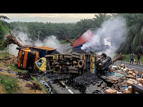 Worst and Most Tragic Incidents || Moments When Cars and Trucks Overturned on Extreme Roads
