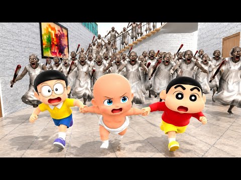 😱Taklu, Shinchan & Nobita vs Granny Gang! | Indian Theft Auto Simulator
