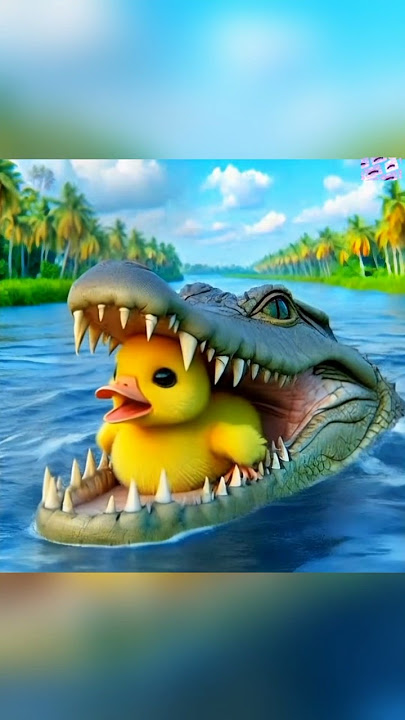 anak bebek yang terpisah dimakan buaya #shorts #fyp #kartun #animasi #cute #lagu #ai #cartoon #lucu
