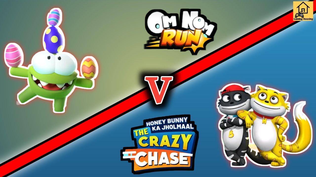 Om Nom Run Vs Honey Bunny Ka Jholmaal Gameplay | Best Offline Running Games | Gaming Housing