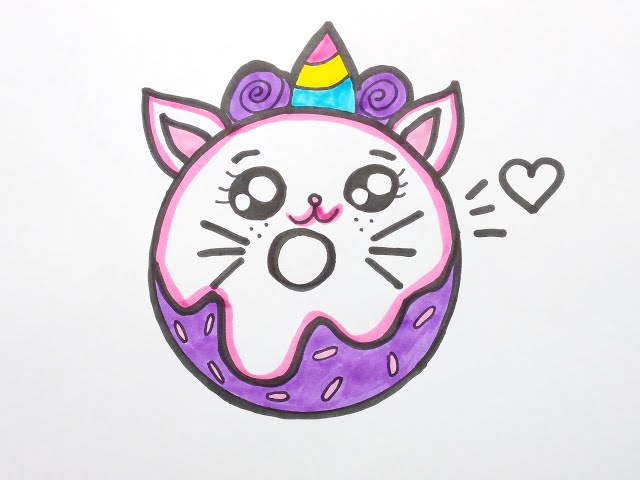 DONUT FOFO Como desenhar Donut Panda Unicórnio Kawaii ❤ Desenhos