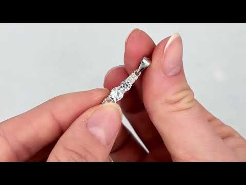 Срібний кулон розмір 25х6 мм вставка білі фіаніти вага 1.3 г, видео 1