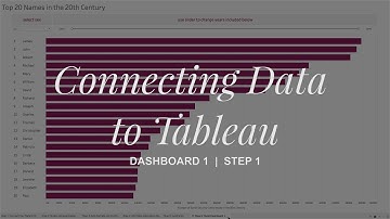 Dashboard 1  |  Step 1 (Connect Data to Tableau)