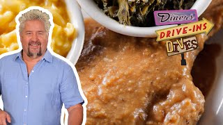 Guy Fieri Eats FRIED and SMOTHERED Pork Chops (from #DDD) | Food Network