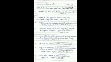 Class 10 Economics important question/Previous year questions social science #short #class10