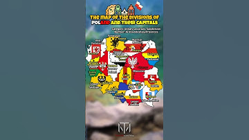 The map of the divisions of Poland and their capitals