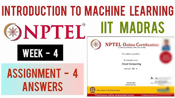 NPTEL: Introduction to Machine Learning Assignment 4 Answers | Week 4 Answers |Machine Learning IITM