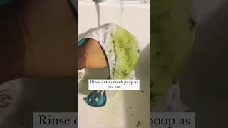 How I wash cloth diapers to get poop stains out! #shorts #clothdiapers #baby #laundryhacks screenshot 4