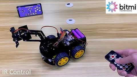4WD Robot Kit with Robotic Arm, Arduino IDE Compatible | Presentation | Bitmi.eu✅