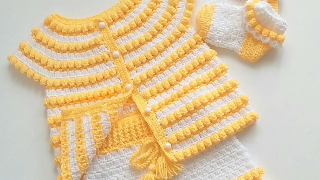 POPCORN BEBEK YELEK 👉PART2/CROCHET BABY VEST
