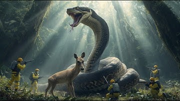 Brave Rescuers Risk It All to Save Deer from a Giant Python Attack #animalworld #animalrescue