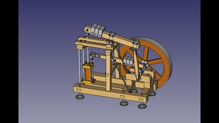 FreeCAD - WOOD BEAM STEAM ENGINE