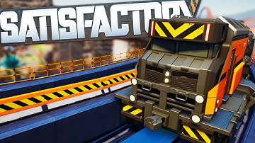 I added TRAINS, SIGNALS and a HUGE BRIDGE!! In Satisfactory - Part 14