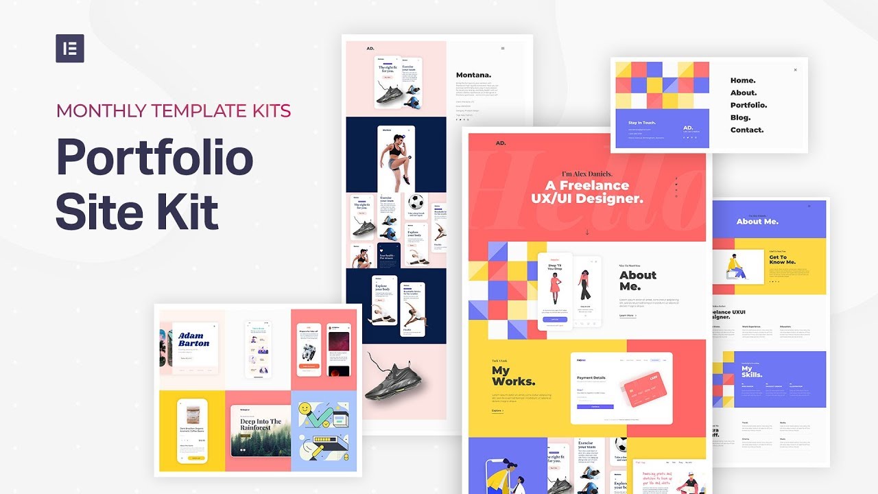 Elementor Template Kit 3 Portfolio Site Kit Youtube