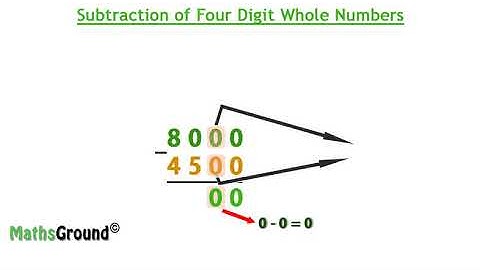 Subtract four digit numbers (8000 - 4500)