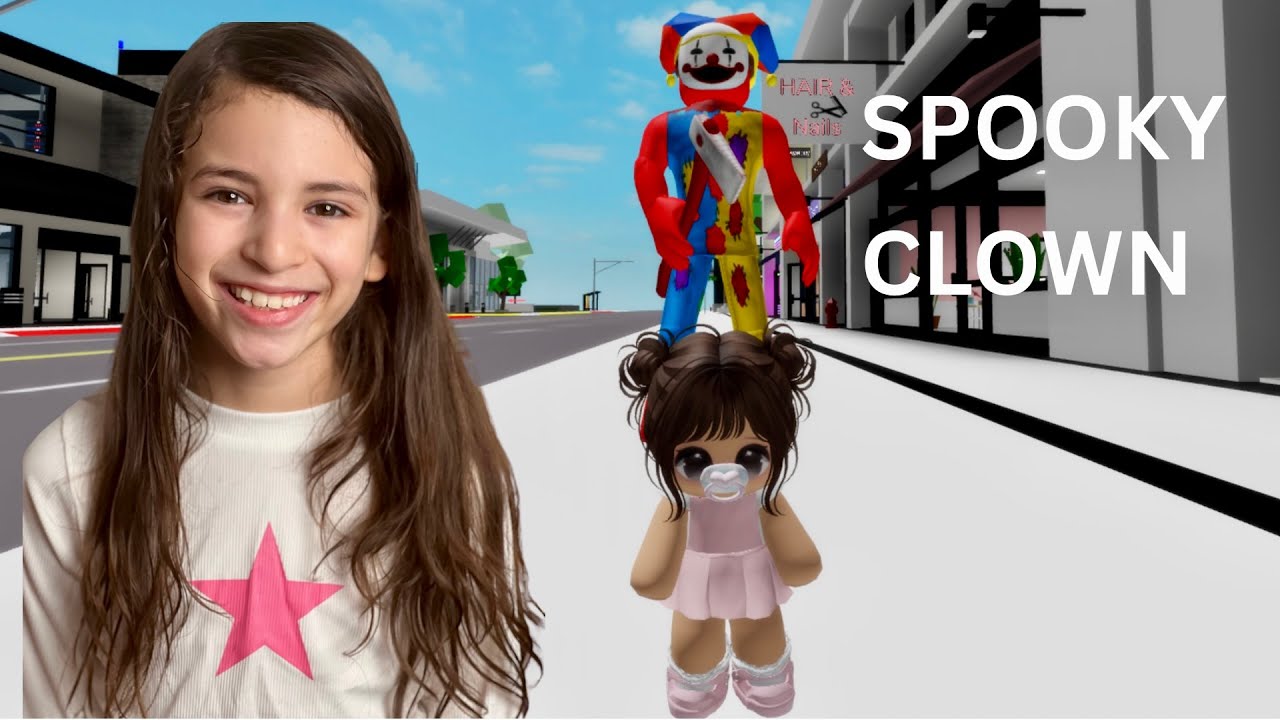 Roblox Брукхейвен 🏡 Ролевая игра: Жуткий клоун преследовал плюшевого приемного малыша