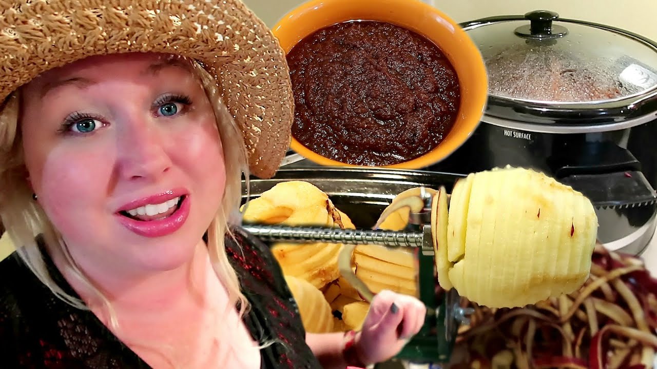 making apple butter for canning 🍎Jamerrill's Slow Cooker APPLESAUCE and APPLE BUTTER ❤️| Crockpot Recipes