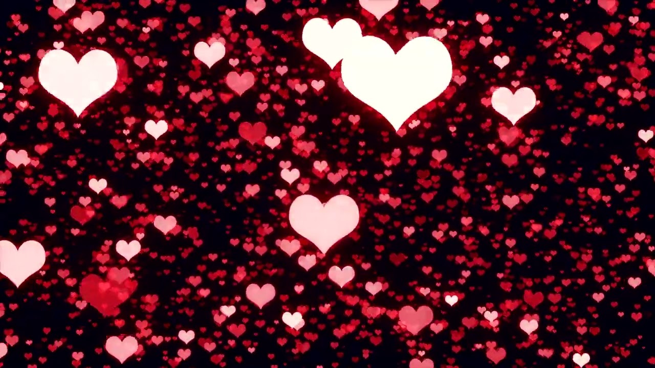 4K Screensaver | Floating Hearts on Red Background – Valentine Ambient Visuals | 8 Hours (No Sound)