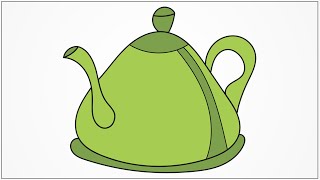 How to draw a green teapot kitchen utensil step by step
Learn to draw for kids step by step, This video tutorial teaches how to draw a cartoon green teapot kitchen utensil for kids. Its a simple way of drawing, just watch and follow. Dont worry if you make some mistakes, you can always use an eraser, or better even you may create something wonderful of your own!. Hand drawing on white background. Draw with pencil or pen and then color. Copy, draw and learn how to draw and learn the basics of drawing and cartooning in a fun way. You can use this in your school projects or any assignments that you have got from school or college, or if you just want to simply practice and learn drawing and want some more practice. The drawings are simple and can be followed very easily. You can also submit your drawing in a competition. Just keep on drawing and creating wonderful things and be innovative. How to draw a green teapot kitchen utensil step by step