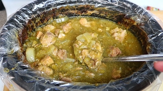 Crock-pot chili verde w/ pork recipe. pork, tomatillos, jalapenos,
cilantro and onions. easy spicy stew how to video. please help my
channel & s...