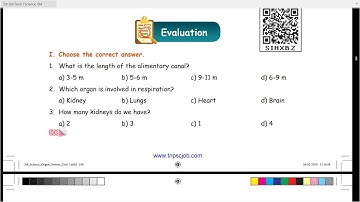 ORGAN SYSTEMS - EVALATION  - UNIT 1  - TERM 1  - SCIENCE - 5TH STD - ENGLISH  MEDIUM