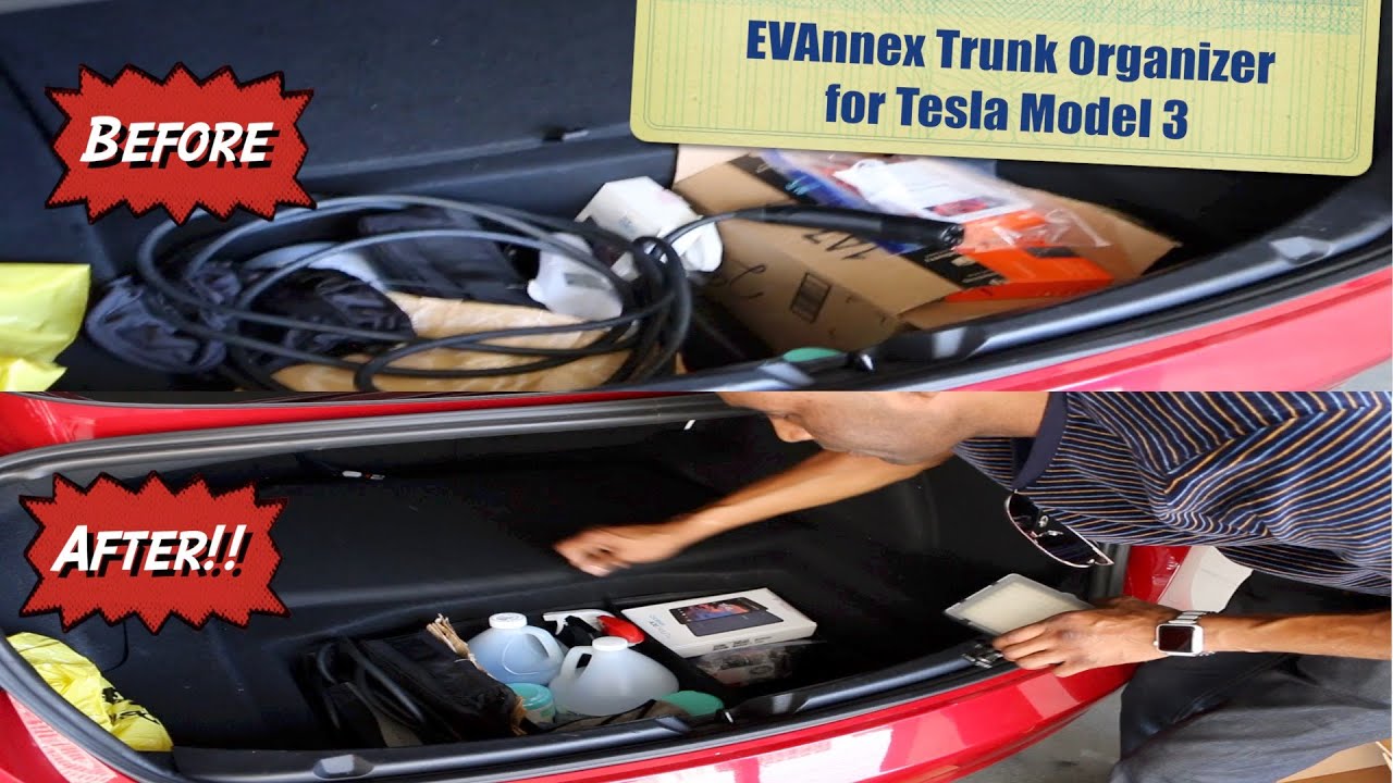 Tesla Model 3 and Model Y Trunk Organizer and Storage Compartment – EVANNEX  Aftermarket Tesla Accessories