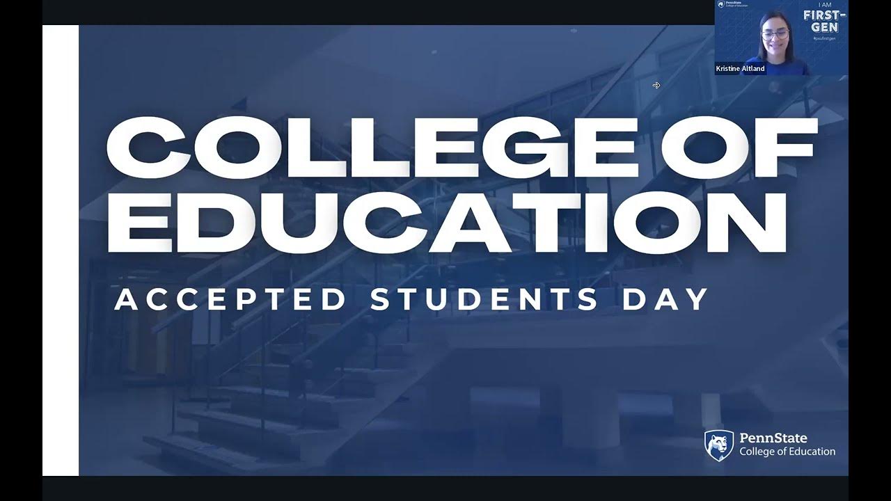 Penn State College of Education Accepted Student Program YouTube