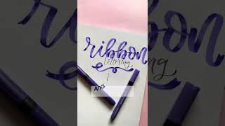 How to Do: Ribbon Lettering 🎗️💝| #shorts #lettering #satisfying #ribbon #aesthetic  #calligraphyart