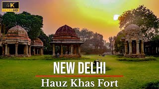 4K Virtual Walking Tour of Hauz Khas Fort | New Delhi