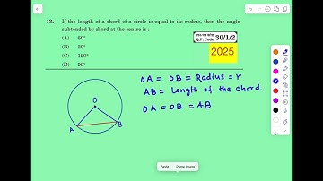 If the length of any chord of a circle is equal to the radius of the circle then the angle subtended