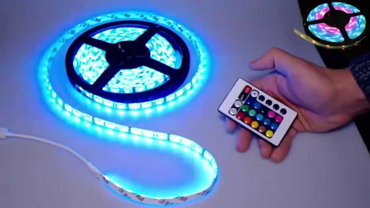 Led ribbon bande strip rgb kit roll light lumiere 5050 etanche ...