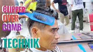CARA  MENYAMBUNGKAN GRADASI  DI BAGIAN SMAPING - BELAJAR POTONG RAMBUT