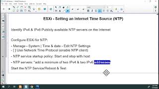 ESXi Configuring NTP