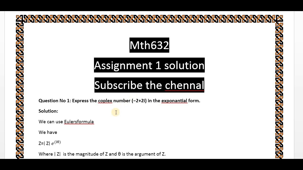 mth632 assignment 1 solution spring 2023