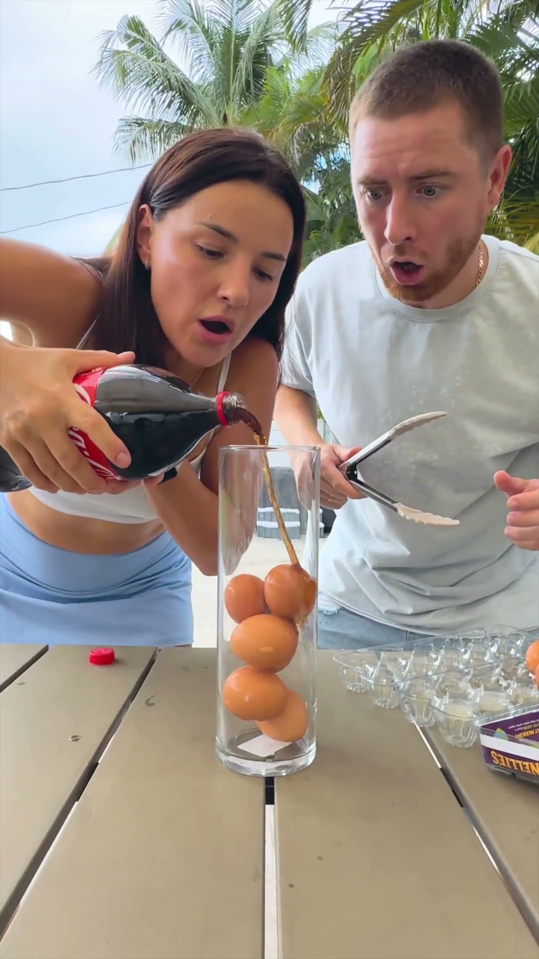 I PUT 5 EGGS in a COKE to.. ??? #shorts #khamitovy #martaandrustam