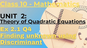 Find the value of unknown using discriminant.
