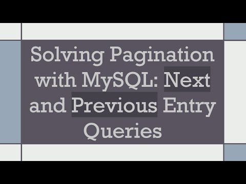 Solving Pagination with