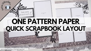 One Pattern Paper | Quick Neutral Scrapbook Layout | Stampin