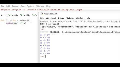 python program to iterate over dictionaries using for loops