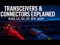 Transceivers & Connectors Explained: RJ45, LC, SC, ST, SFP, QSFP | Network+ Essentials