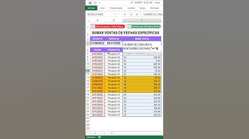 Cómo sumar las ventas de un rango de fechas #shorts #reels #shortsclip #excel #tutorial #finanzas
